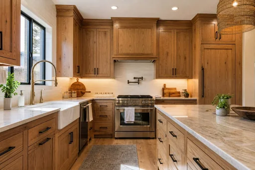 Representative refinished oak flooring in a residential living space
